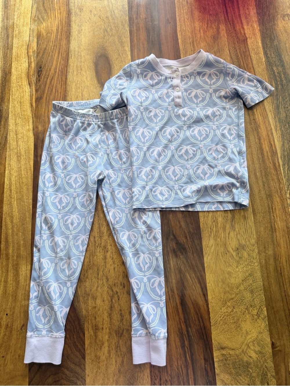 The Beaufort Bonnet Company Blue and White Girls Pajama Set